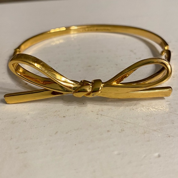 kate spade Jewelry - Kate Spade Skinny Mini Bow Bangle Gold